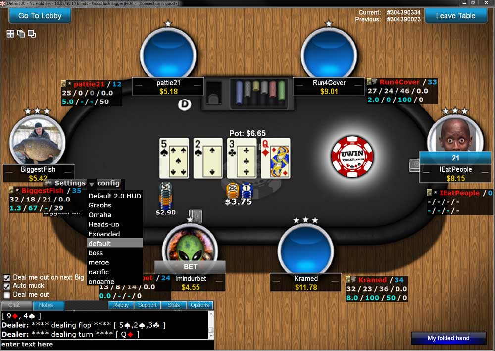 Holdem Manager 2 at UWin Poker